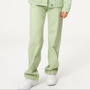 🐬Good American good 90s baggy wide leg loose jeans lime color size 4 size 27